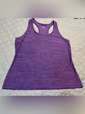 Stunning Athletic Works Purple Heathered Workout Shirt/Halter.
